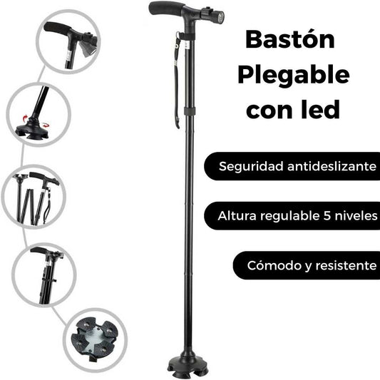 Bastón Plegable con Luz Led - Paso Seguro